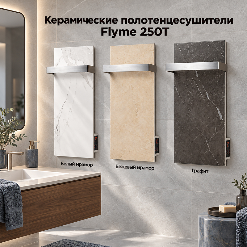 Три отделки Flyme 250T: белый мрамор, бежевый мрамор и графит