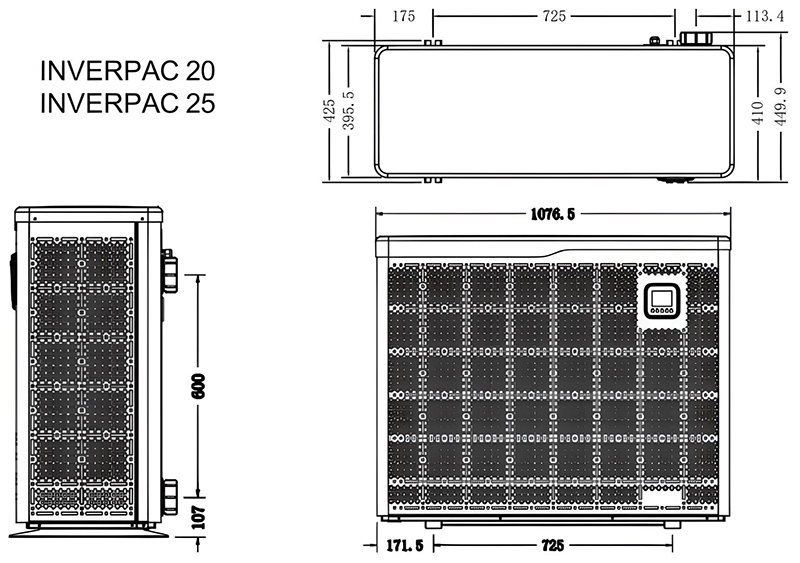 Габаритні розміри Inverpac PX20, 25