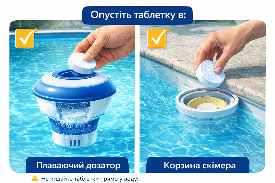 Як правильно використовувати таблетки Chemoform All-In-One для басейну