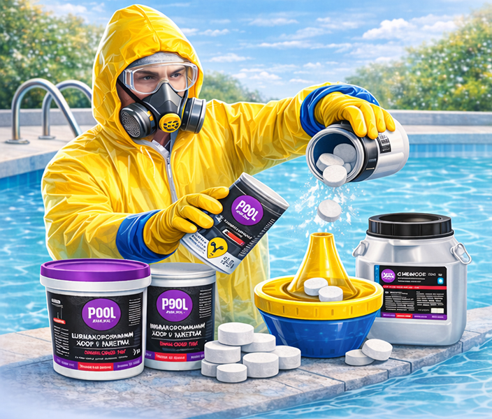 меры безопасности при использовании шок-хлора Poolman Shock Chlor G60