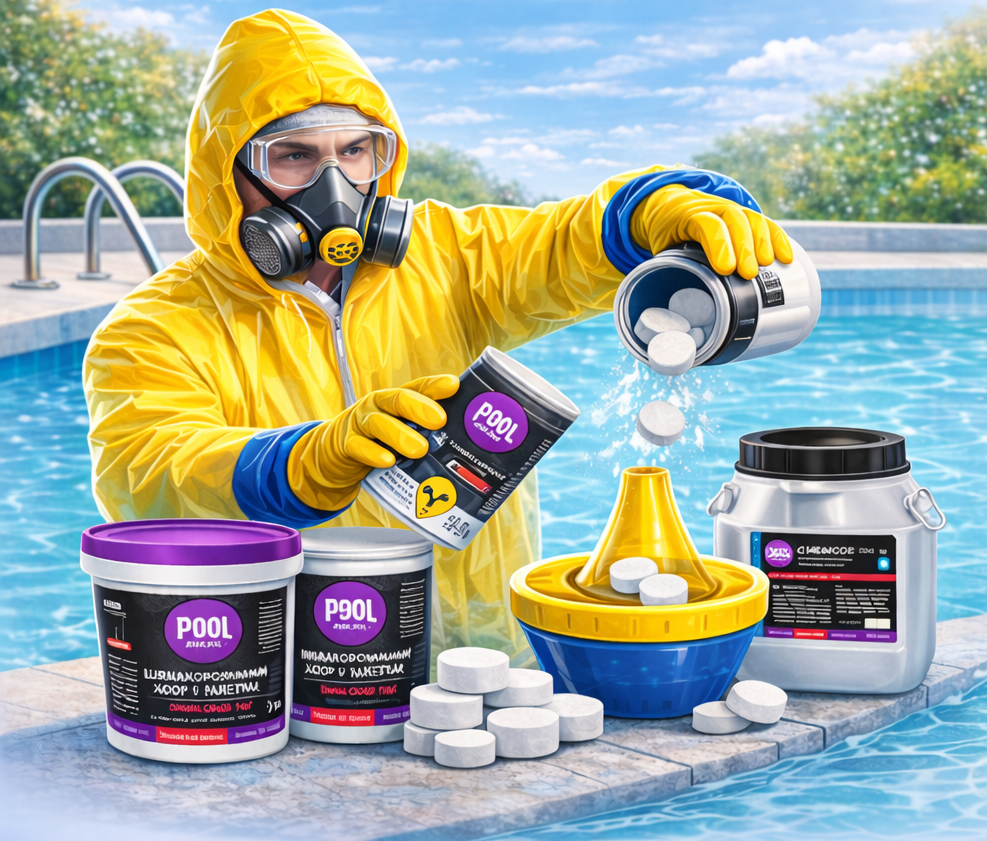 меры безопасности при использовании шок-хлора Poolman Shock Chlor T60