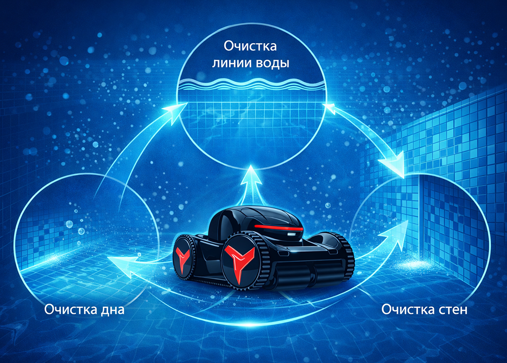Робот-пылесос Fairland M1-50 очистка дна стен и ватерлинии