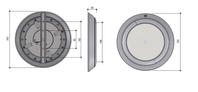 Габаритные размеры прожектора PG Pool Slim RGB