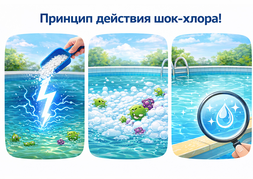 принцип действия шок-хлора для бассейна