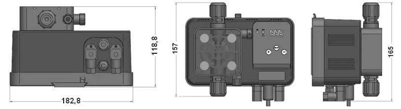 Габаритные размеры станции дозирования Microdos ME1–Rx