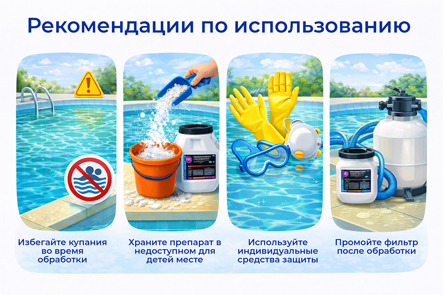 рекомендации по использованию шок-хлора Poolman Shock Chlor G60