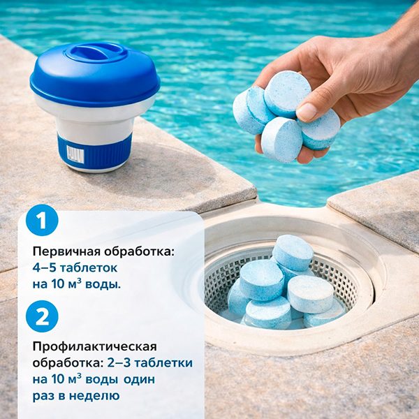 Дозировка шок-хлора для бассейна