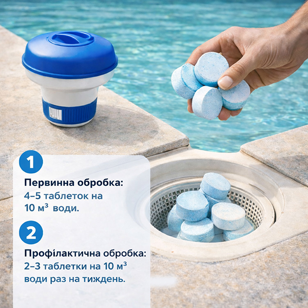 Дозування шок-хлору для басейну