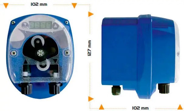 габаритные размеры насоса–дозатора Seko Dynamik–Pro до 1,5 л/ч