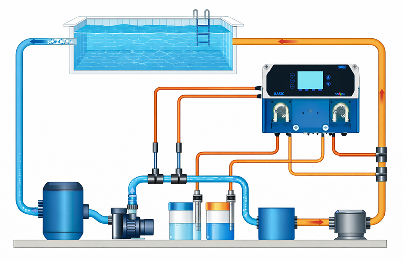 Схема установки у басейні Vagner Swimming Pool Basic