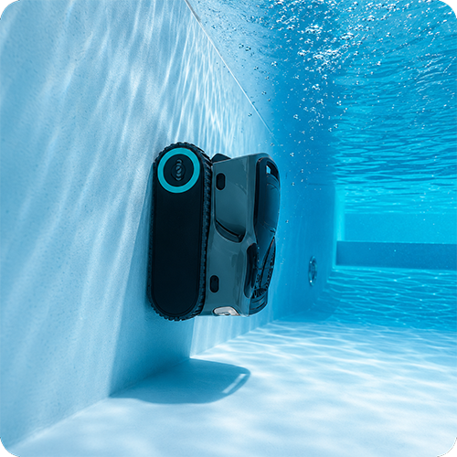 Aiper Scuba X1 Pro Max очищает стены бассейна