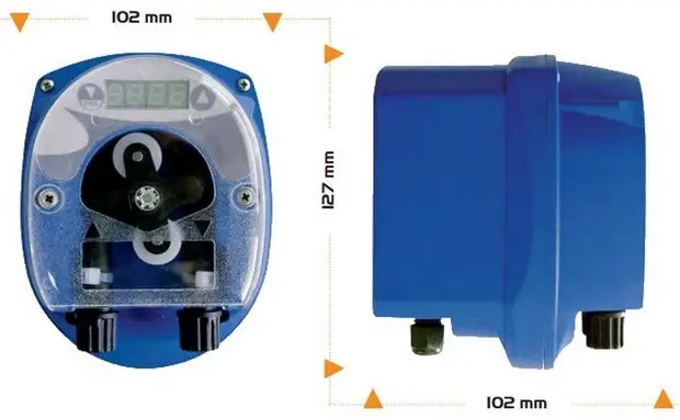 Габаритные размеры насоса–дозатора Seko Pool Dynamik pH
