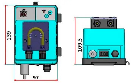 габаритный размеры насоса Microdos MP1SP–pH