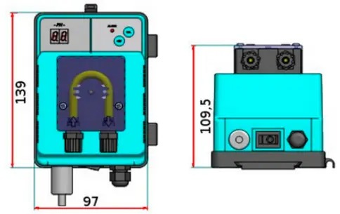 габаритный размеры насоса дозатора Microdos MP1SP–Rx