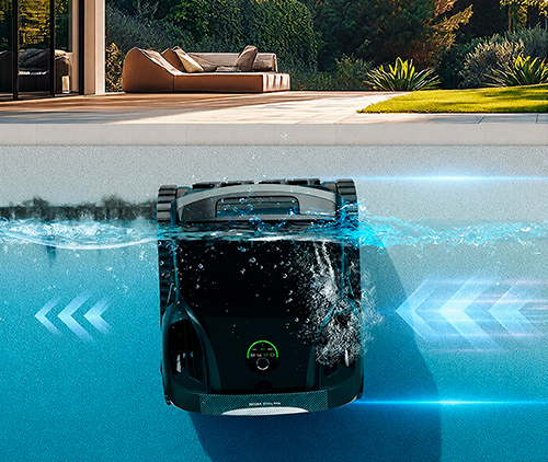 Aiper Scuba X1 Pro Max очищает ватерлинию бассейна