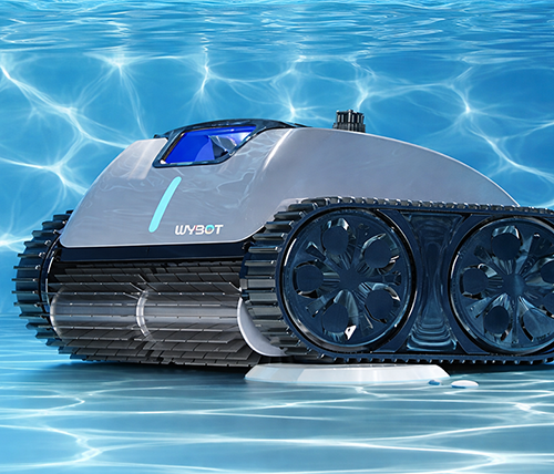 Робот-пилосос Wybot C1 Pro долає перешкоди в басейні