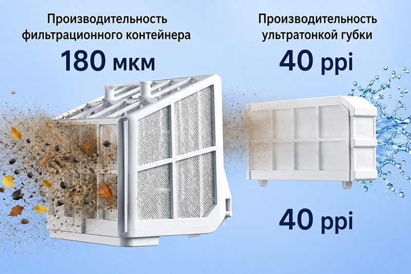 Двухуровневая фильтрация 180 и 25 мкм