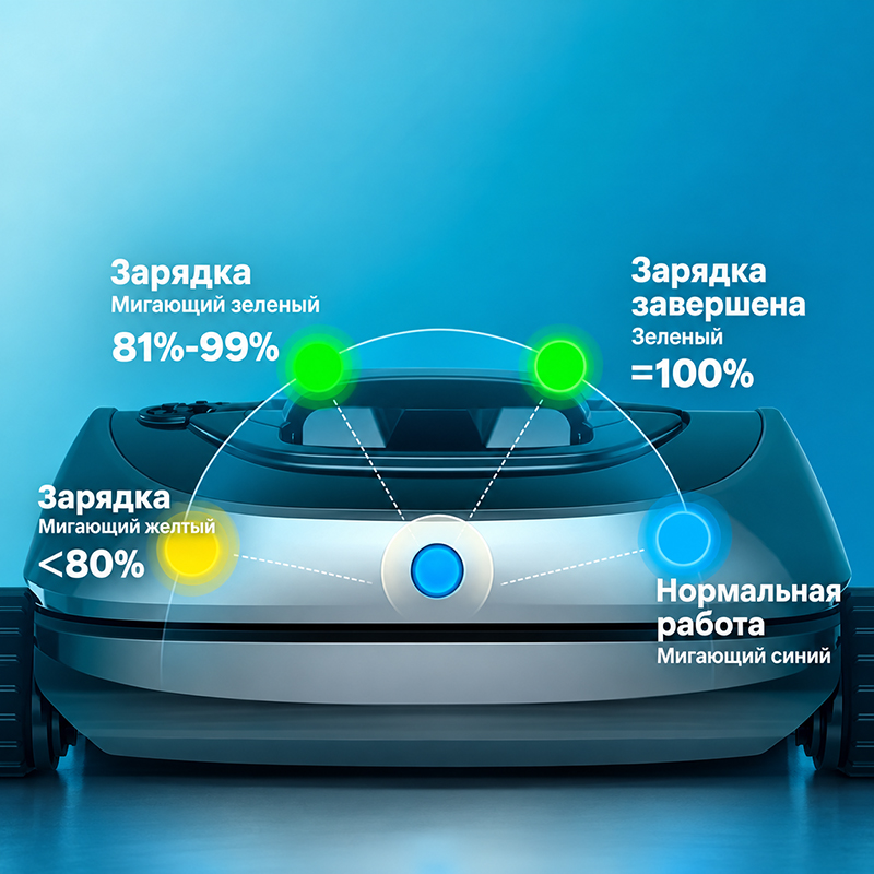 Лёгкость в обслуживании и индикация заряда Wybotics C1