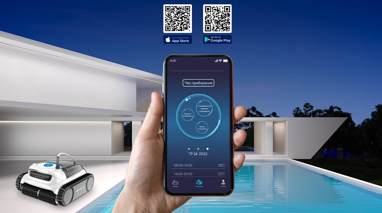 WiFi+bluetooth управління через програму Wybot